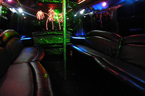 White 20 Passenger Ford E-350 Party Bus Rental in Houston, TX (#RH360) - Main View