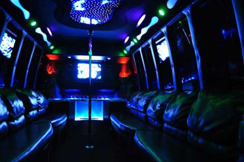 White 20 Passenger Ford E-350 Party Bus Rental in Houston, TX (#RH363) - Main View
