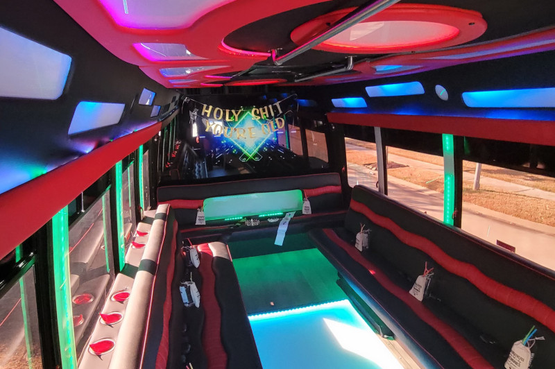 Black 20 Passenger Chevrolet  Party Bus Rental in Spring, TX | Ridehire - Main View