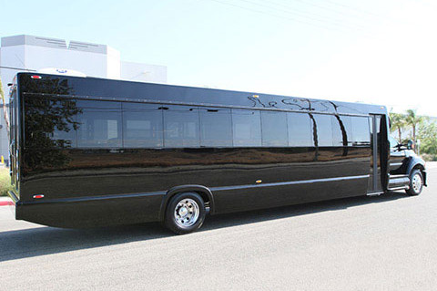 Black 45 Passenger Ford F-750 Party Bus Rental in Houston, TX | Ridehire - Main View